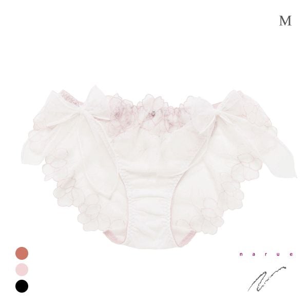 ナルエー ランジェリー エレナ ショーツ サイドリボン 紐パン 総レース バックレース 単品 NARUE