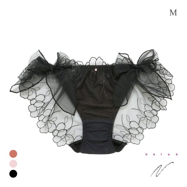 ナルエー ランジェリー エレナ ショーツ サイドリボン 紐パン 総レース バックレース 単品 NARUE