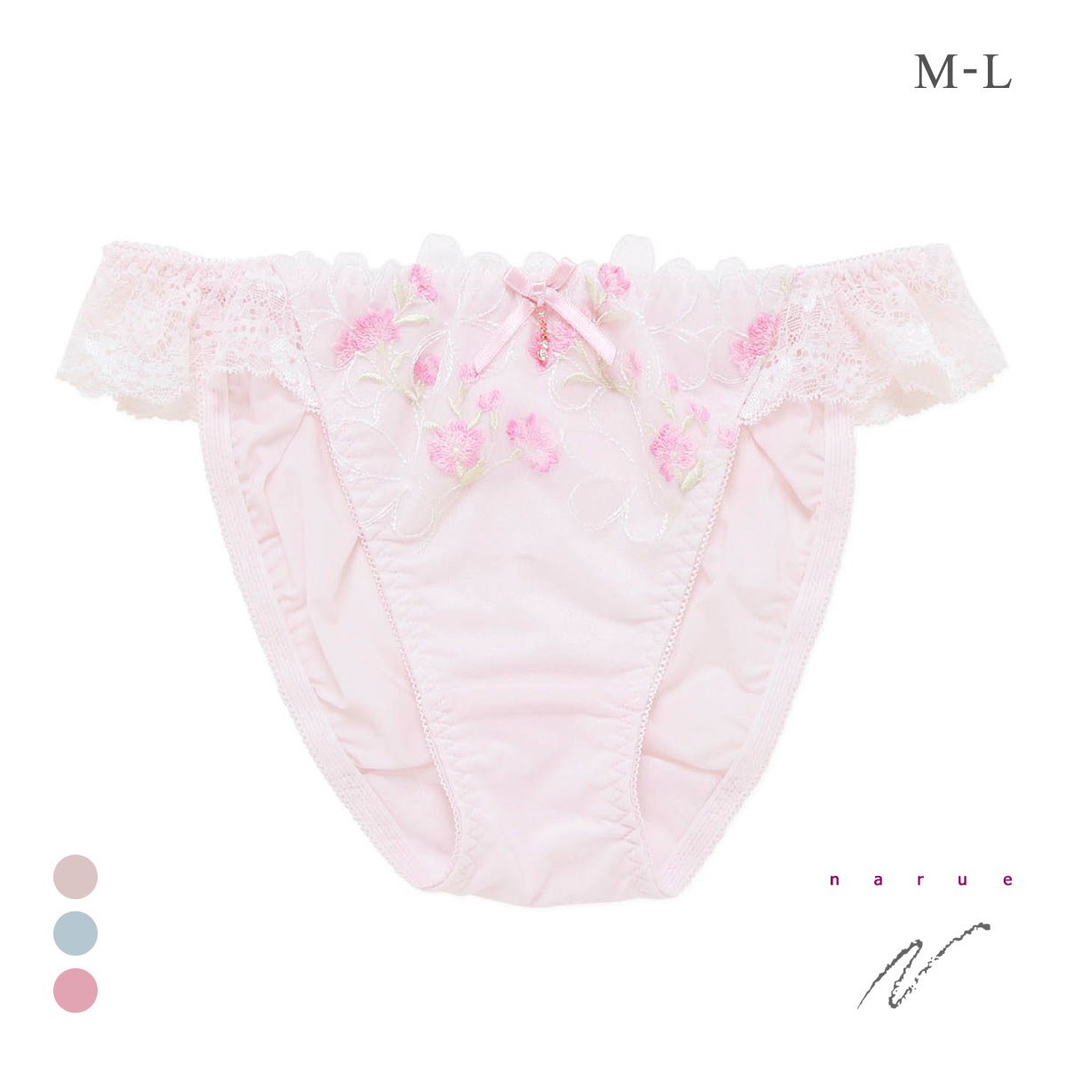 ナルエー ランジェリー シュエット ショーツ スタンダード ノーマル NARUE(PI-ピンク-M)