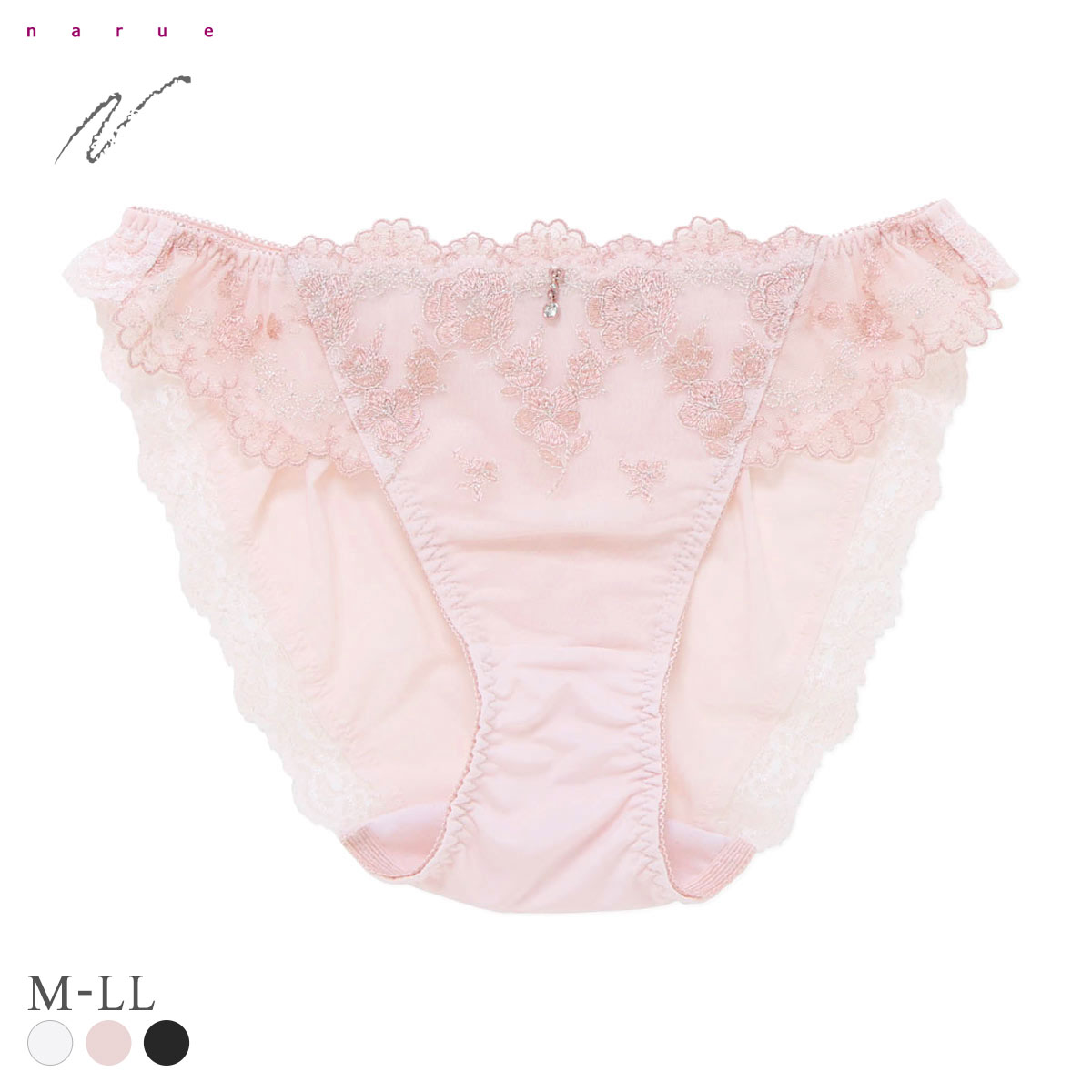 ナルエー ランジェリー ラヴィリエ ショーツ スタンダード 大きいサイズ M L LL NARUE(PI-ピンク-M)