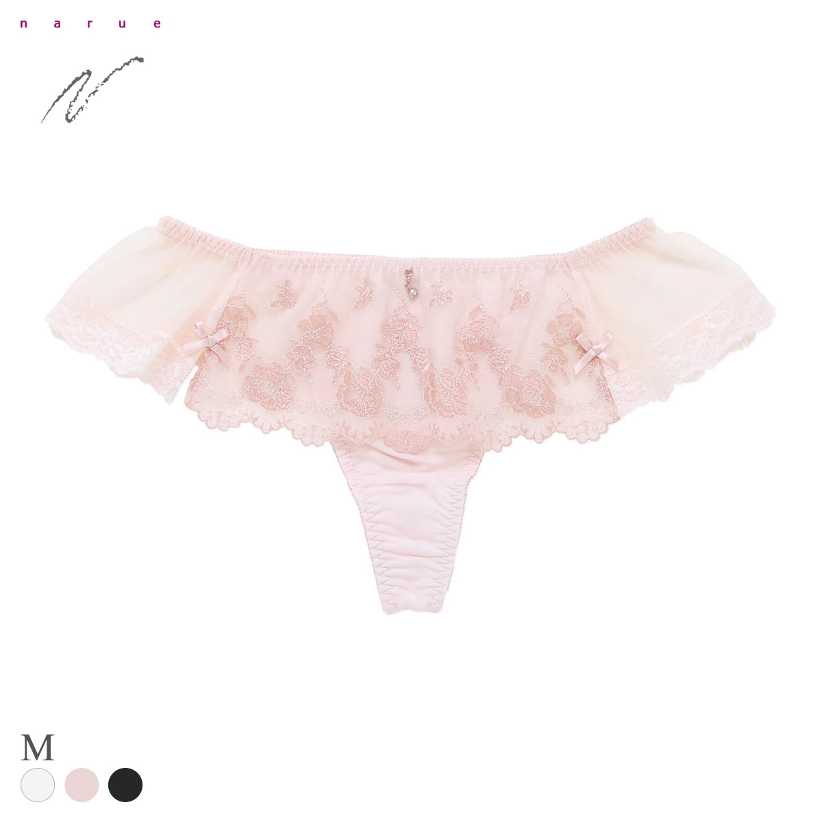 ナルエー ランジェリー ラヴィリエ ショーツ Tバック バックレース 総レース NARUE(PI-ピンク-M)