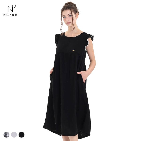 ナルエー パジャマ シュークリームガーゼ(R)ベーシックルームドレス ワンピース カップ付き ルームウェア レディース NARUE