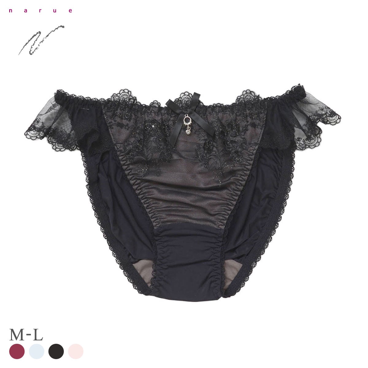 ナルエー ランジェリー セレニティ ショーツ スタンダード ノーマル NARUE(BK-ブラック-M)