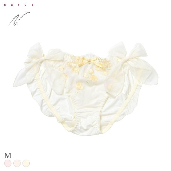 ナルエー ランジェリー リリアン ショーツ サイドリボン バックレース フルバック NARUE