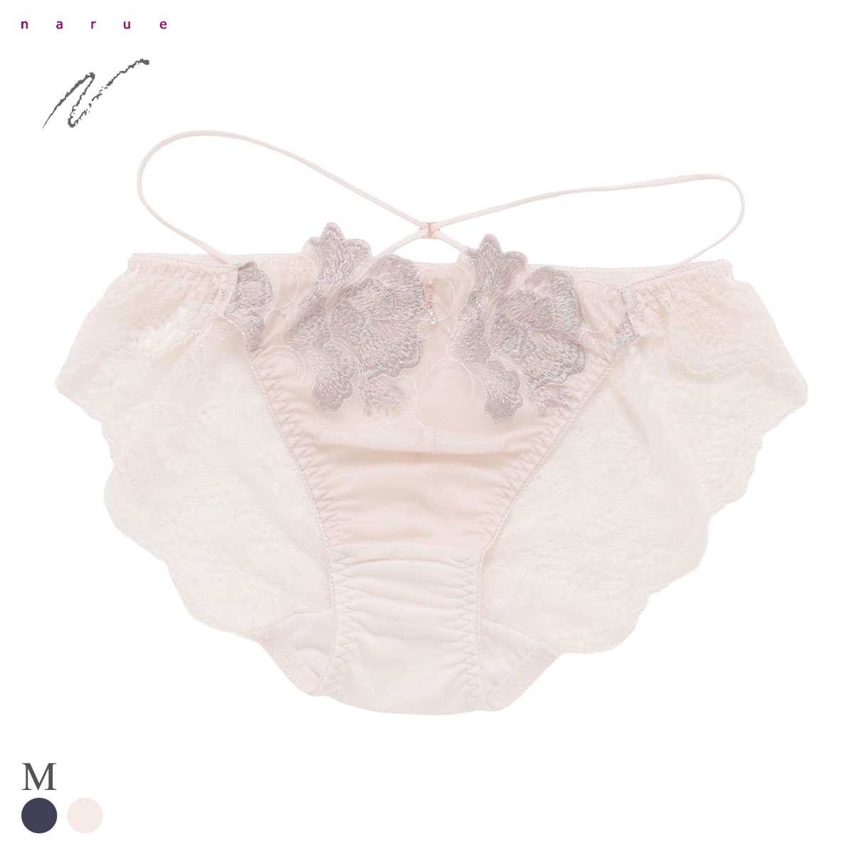 ナルエー ランジェリー フレイア 総レース ショーツ スタンダード バックレース ストリング NARUE(PI-ピンク-M)