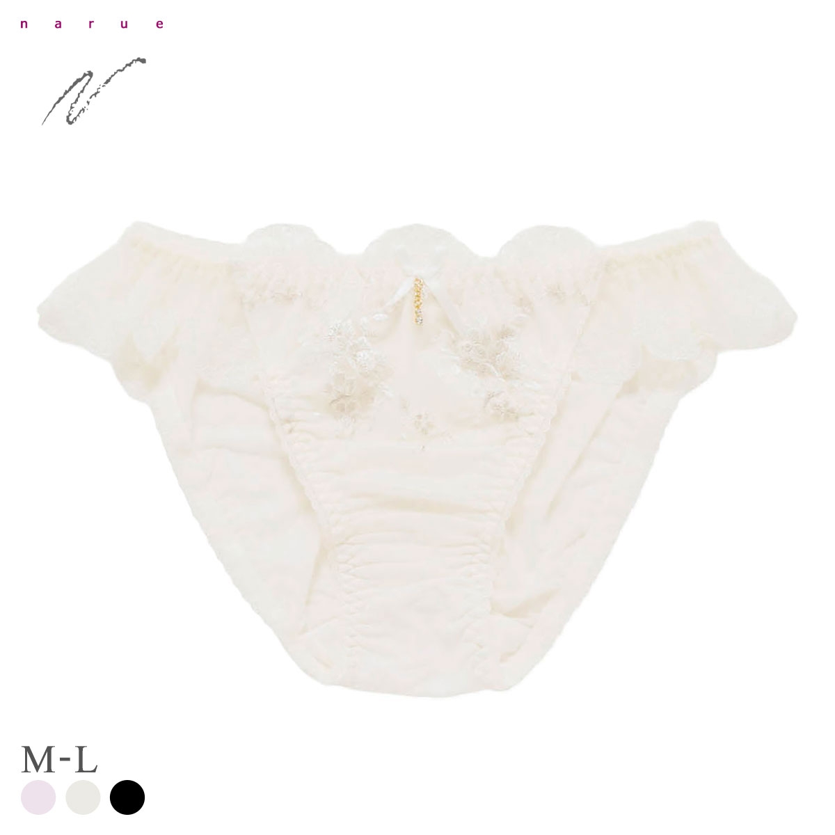 ナルエー ランジェリー ジル ショーツ スタンダード ノーマル NARUE(WH-ホワイト-M)