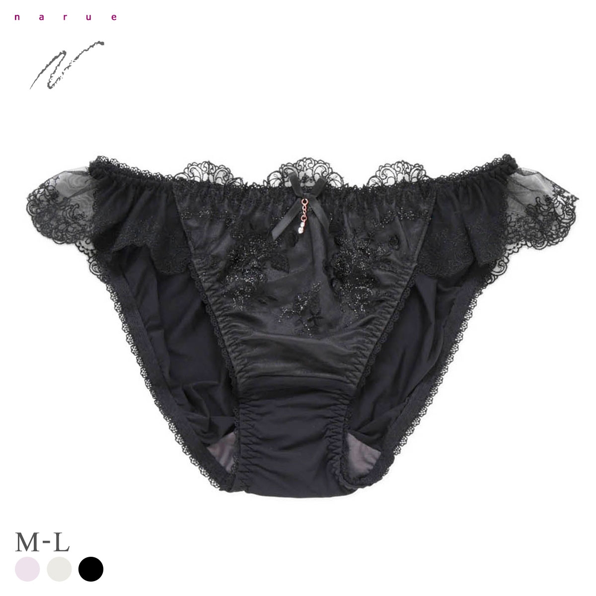 ナルエー ランジェリー ジル ショーツ スタンダード ノーマル NARUE(BK-ブラック-M)