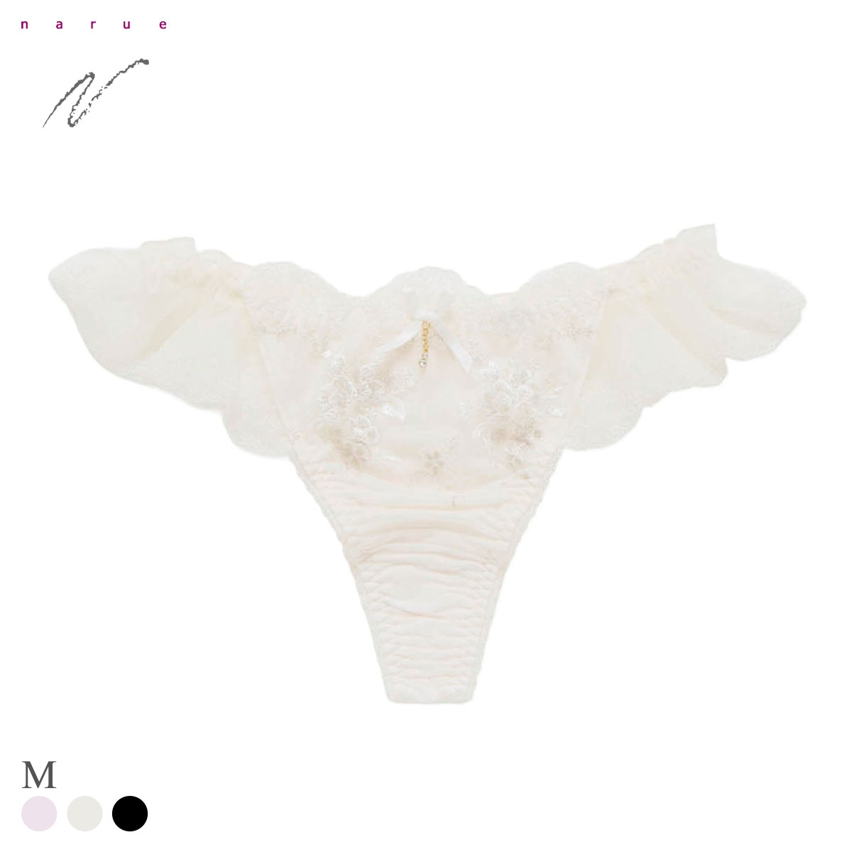 ナルエー ランジェリー ジル ショーツ Tバック NARUE(WH-ホワイト-M)