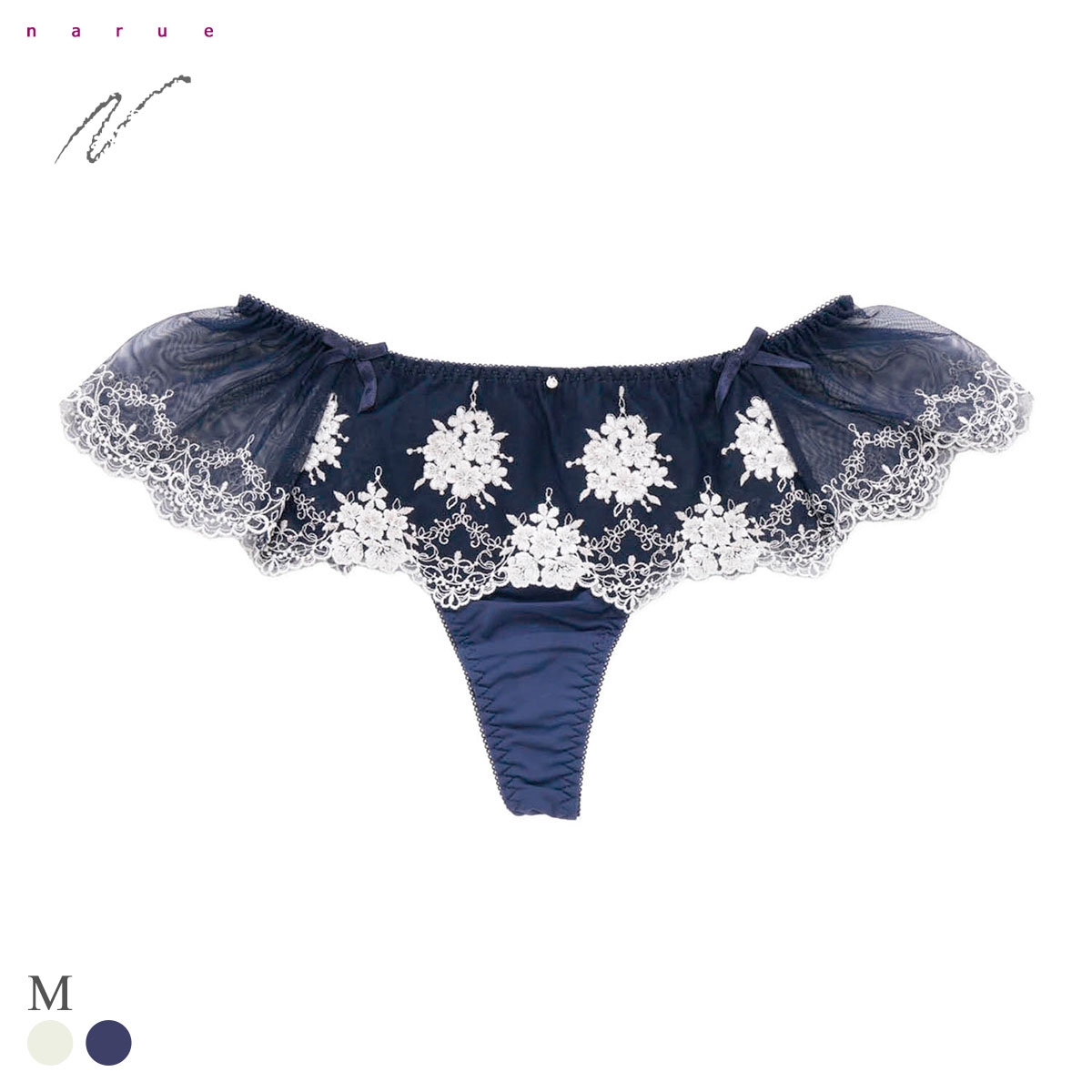 ナルエー ランジェリー ピュアリー ショーツ Tバック スカート フレア NARUE(NV-ネイビー-M)