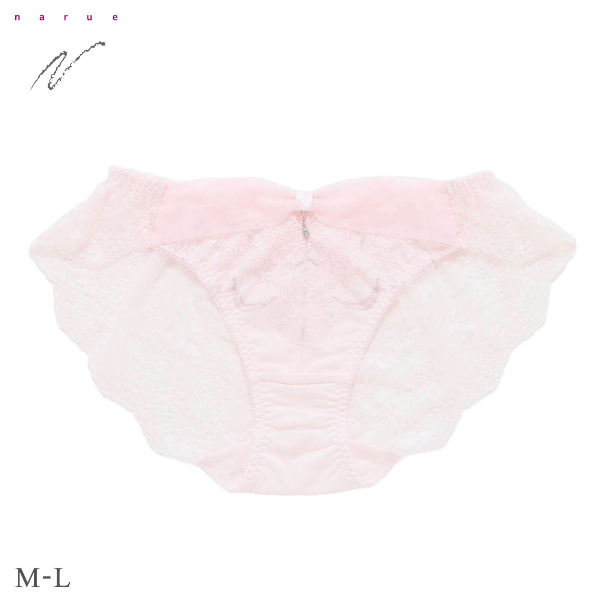 ナルエー ランジェリー エラ ショーツ 総レース バックレース スタンダード ノーマル ビキニ NARUE(PI-ピンク-M)