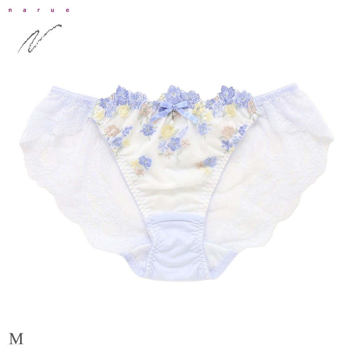 ナルエー ランジェリー ココフルール ショーツ 総レース バックレース NARUE(BU-ブルー-M)