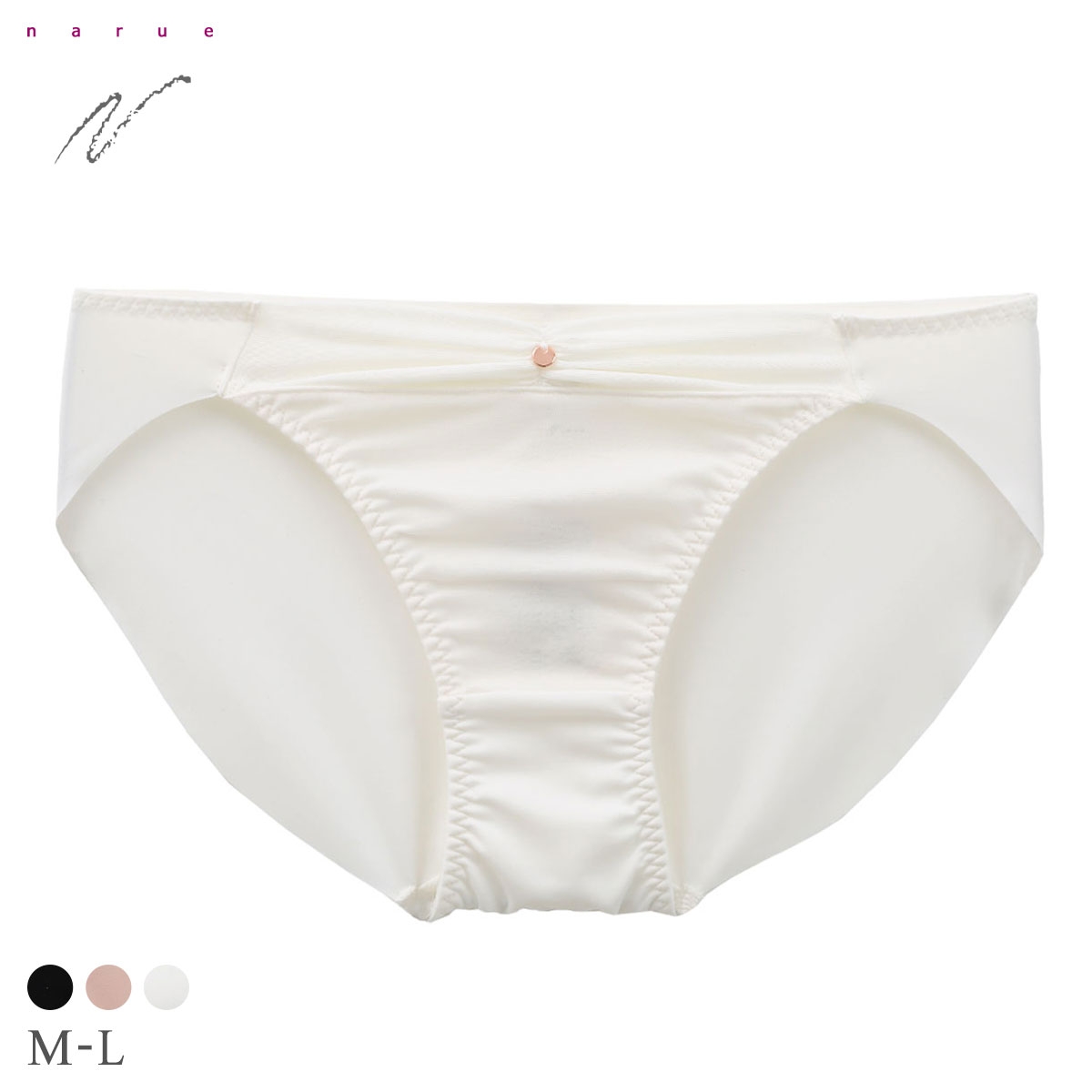 ナルエー ランジェリー バックシームレスショーツ ショーツ スタンダード ノーマル NARUE(IV-アイボリー-M)