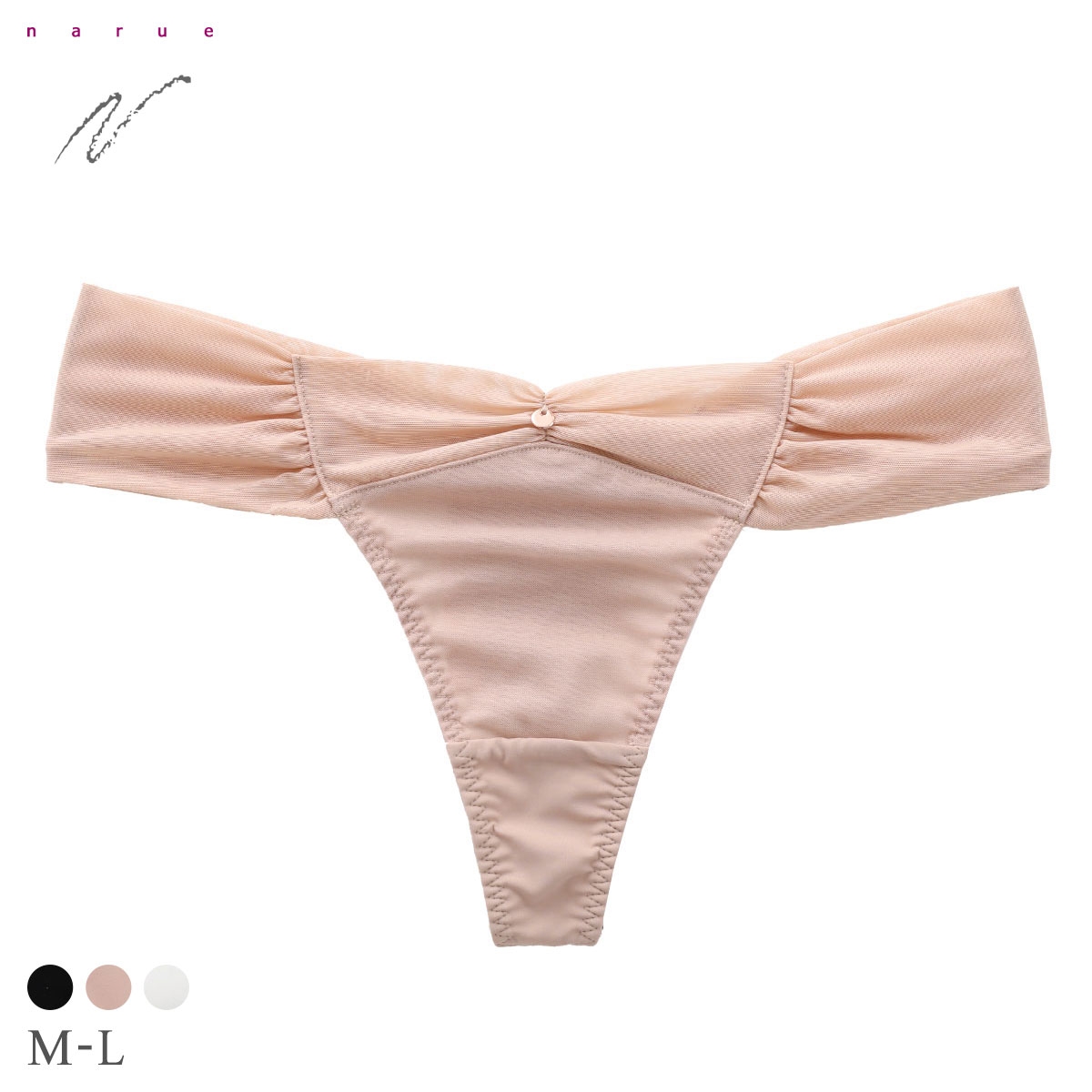 ナルエー ランジェリー バックシームレスショーツ Tバック ショーツ タンガ NARUE(BE-ベージュ-M)