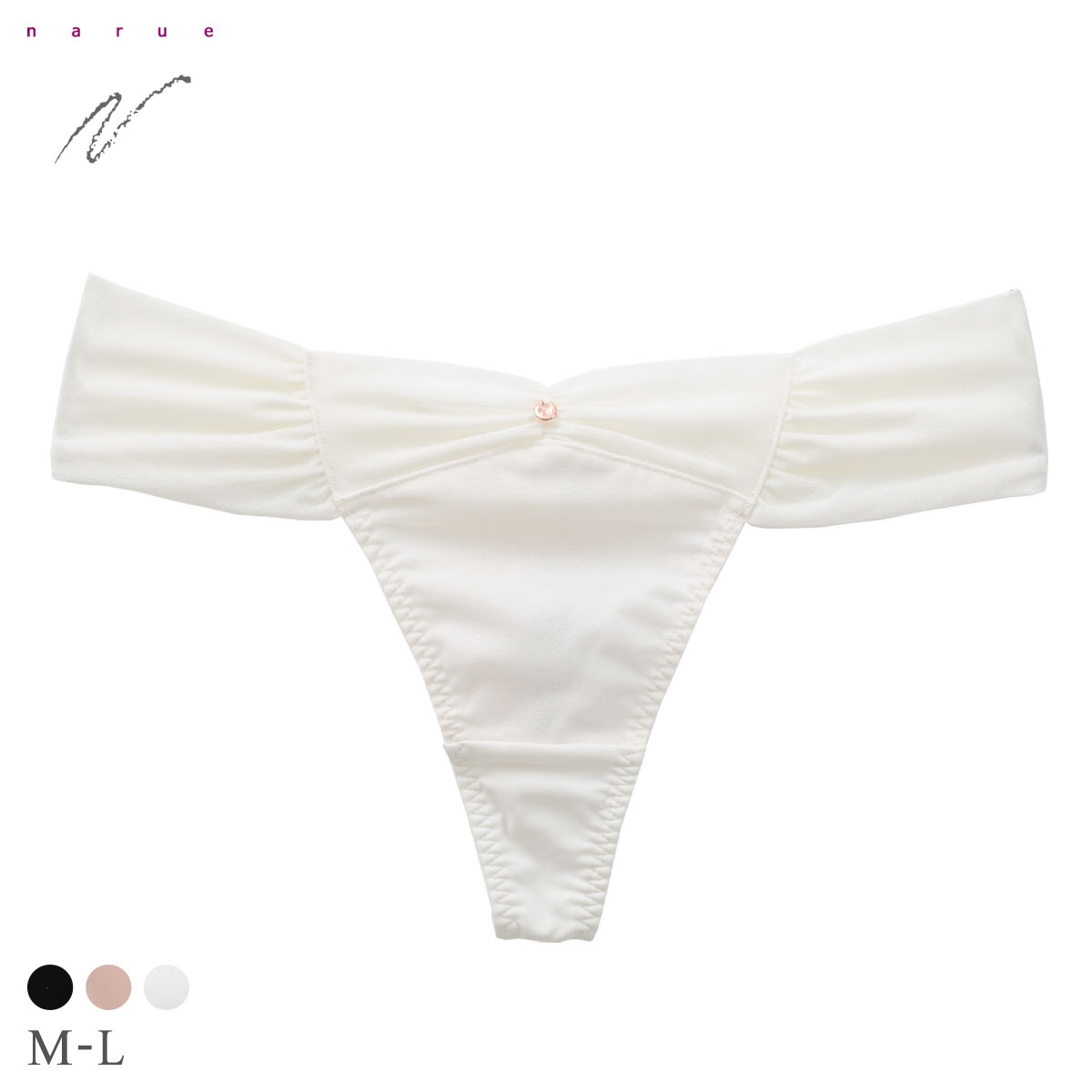 ナルエー ランジェリー バックシームレスショーツ Tバック ショーツ タンガ NARUE(IV-アイボリー-M)