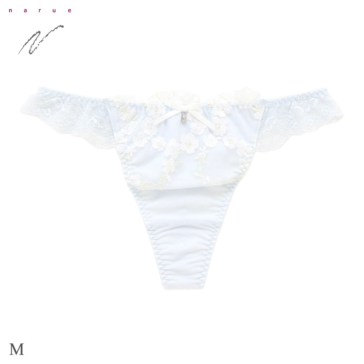 ナルエー ランジェリー リナ Tバック ショーツ タンガ バックレース 総レース NARUE(BU-ブルー-M)