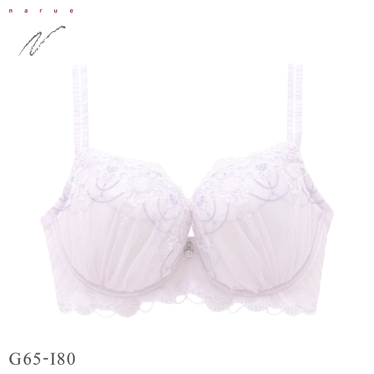 ナルエー ランジェリー クリスタルラグーン ブラジャー GHI グラマー 大きいサイズ NARUE(PU-パープル-G65)