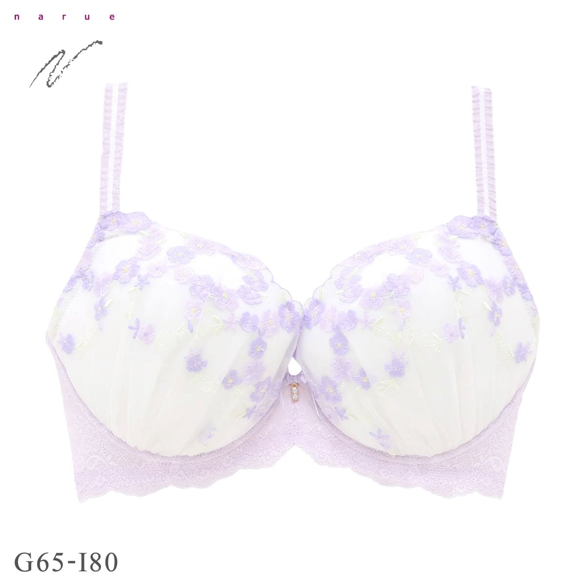 ナルエー ランジェリー リナ ブラジャー GHI 大きいサイズ グラマーサイズ NARUE(PU-パープル-G65)