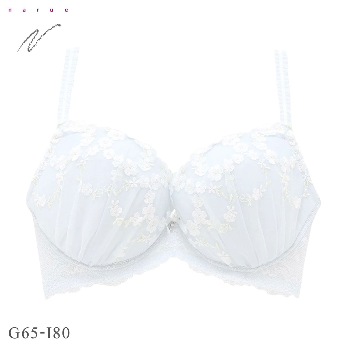 ナルエー ランジェリー リナ ブラジャー GHI 大きいサイズ グラマーサイズ NARUE(BU-ブルー-G65)