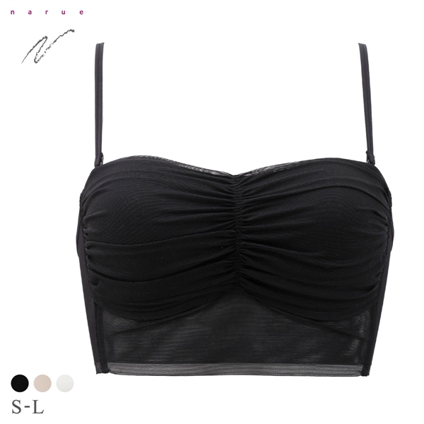 ナルエー ランジェリー チュール チューブトップ カップ付き ノンワイヤー ストラップレス