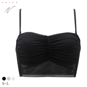 ナルエー ランジェリー チュール チューブトップ カップ付き ノンワイヤー ストラップレス