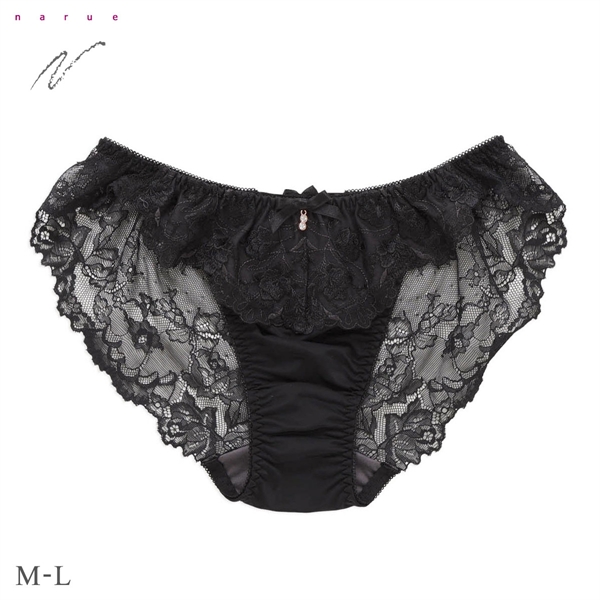 ナルエー ランジェリー ビジュードフルール バックレース 総レース ショーツ M L スタンダード バックレース NARUE