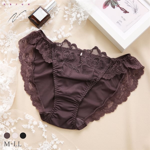 ナルエー ランジェリー ロゼリュクス ショーツ M L LL スタンダード ノーマル ビキニ バックレース 単品 大きいサイズ NARUE