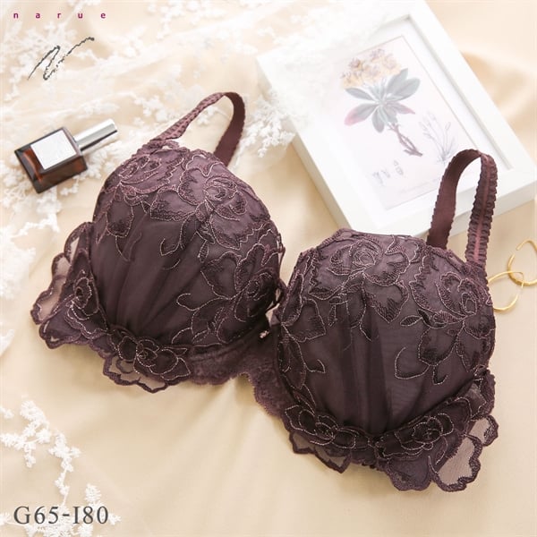 ナルエー ランジェリー ロゼリュクス ブラジャー GHI 大きいサイズ グラマーサイズ NARUE(BR-ブラウン-G65)