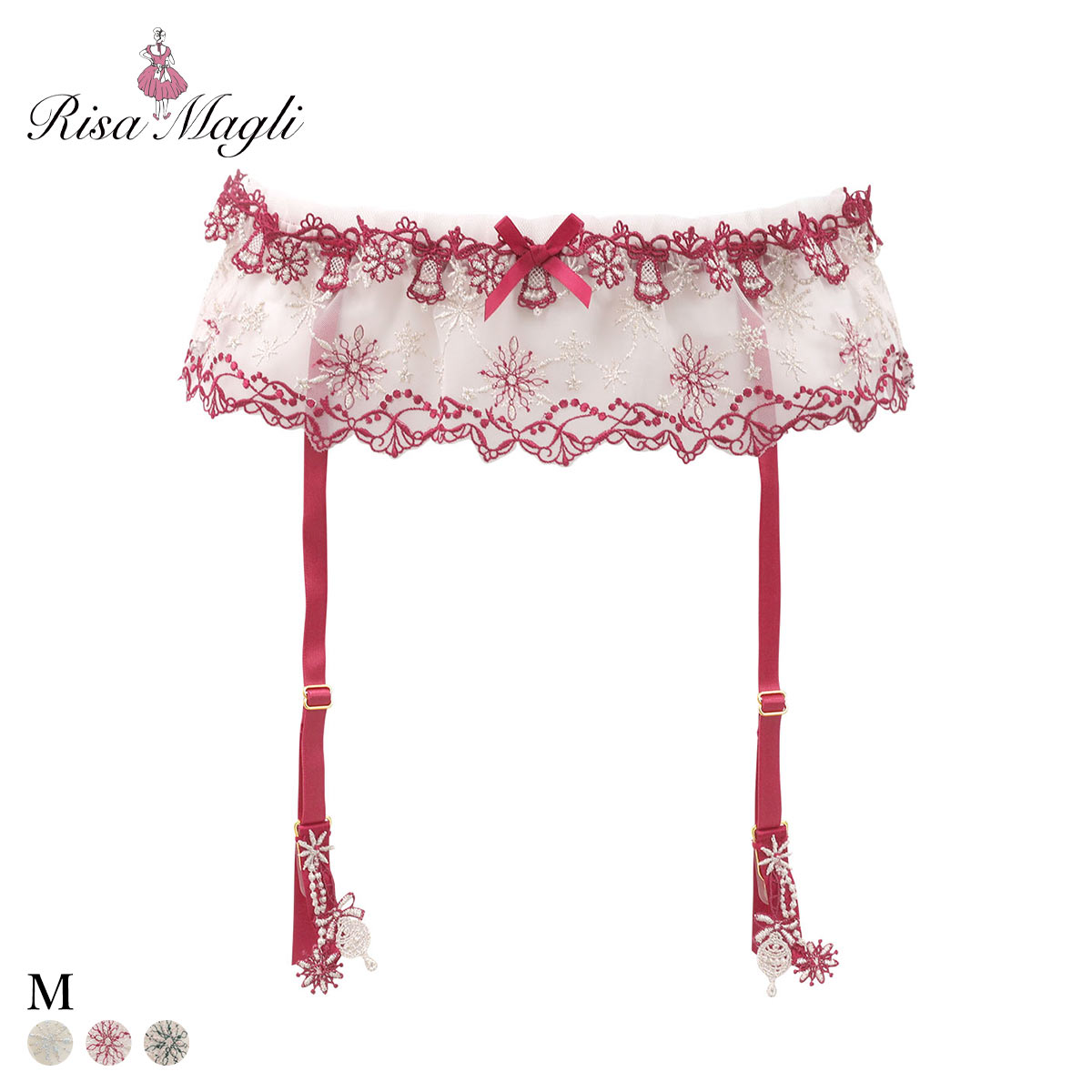リサマリ ルビー ガーターベルト ランジェリー Risa Magli(RE-レッド-M)