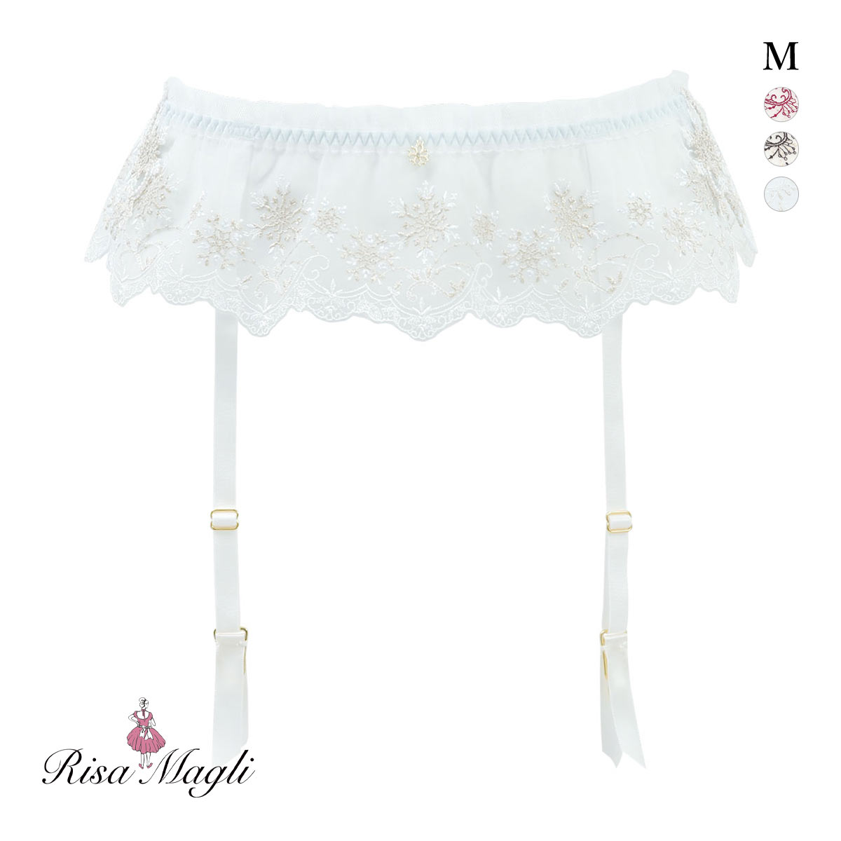 リサマリ グレッタ ガーターベルト ランジェリー Risa Magli(SX-サックス-M)