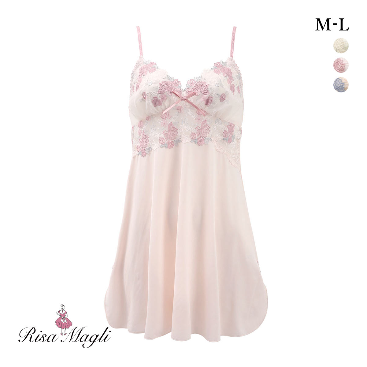 リサマリ イーシャ スリップ ランジェリー Risa Magli(PI-ピンク-M-75)