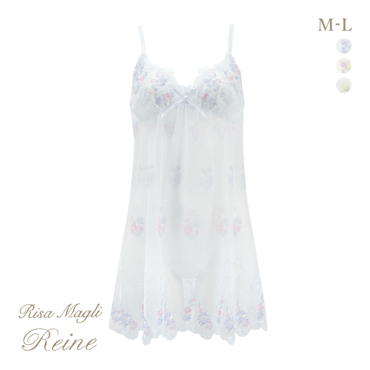 リサマリ レーヌ フロリタ スリップ キャミソール ランジェリー Risa Magli Reine(SX-サックス-M-75)