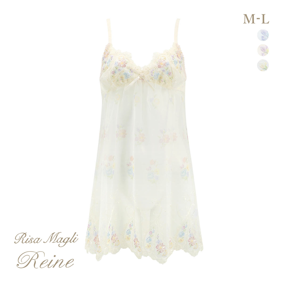 リサマリ レーヌ フロリタ スリップ キャミソール ランジェリー Risa Magli Reine(CR-クリーム-M-75)