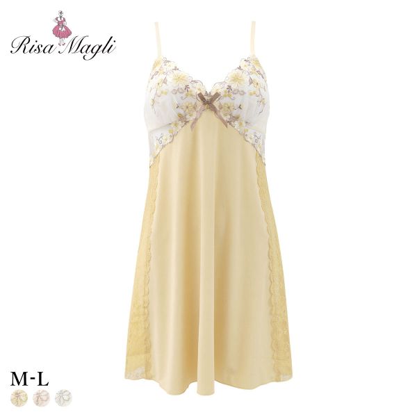 リサマリ ジア カップ付き スリップ ランジェリー Risa Magli(MUS-マスタード-M-80)