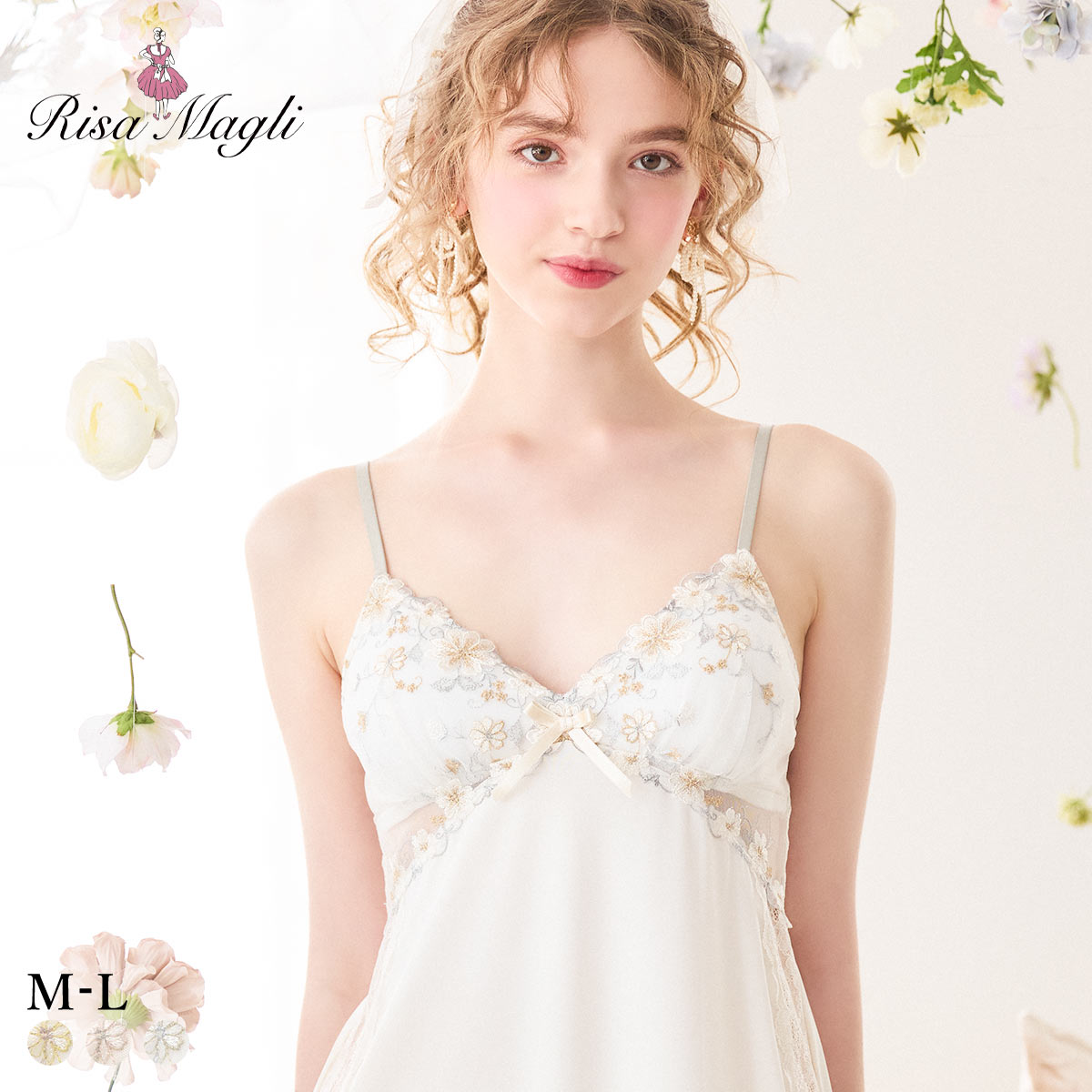 リサマリ ジア カップ付き スリップ ランジェリー Risa Magli