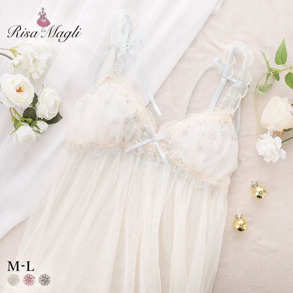 リサマリ ルビー カップ付き マキシワンピース ランジェリー Risa Magli(CR-クリーム-M)