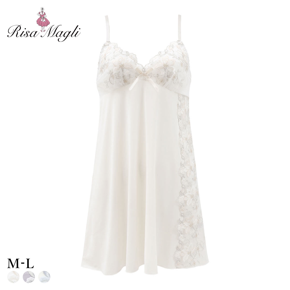 リサマリ フルーリ スリップ ランジェリー Risa Magli(IV-アイボリー-M-75)