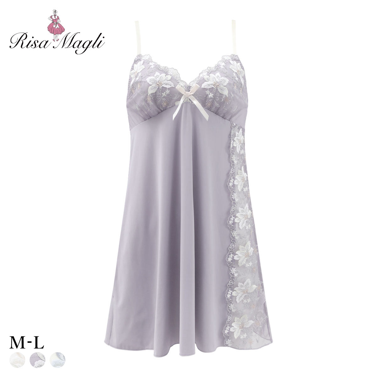 リサマリ フルーリ スリップ ランジェリー Risa Magli(GY-グレー-M-75)