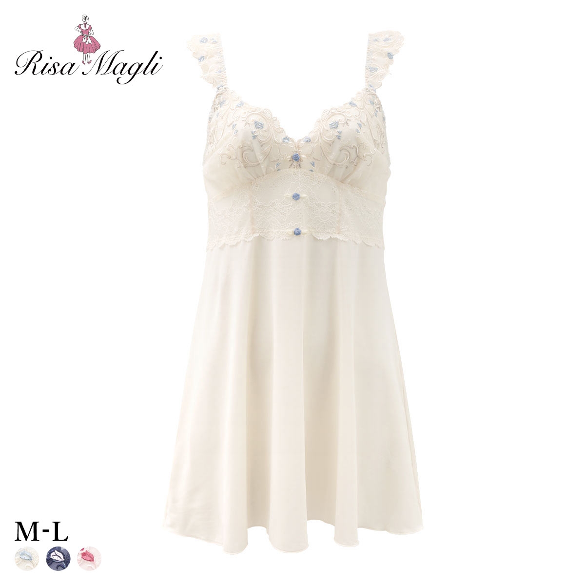 リサマリ シュテファニ スリップ ランジェリー キャミソール Risa Magli(CR-クリーム-M-75)