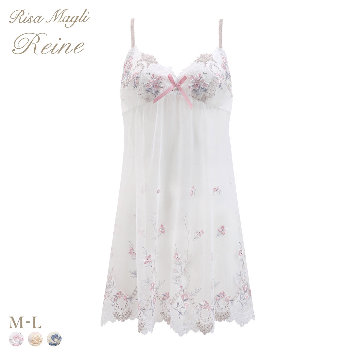 リサマリ レーヌ アリーシャ スリップ キャミソール ランジェリー Risa Magli Reine(WH-ホワイト-M-75)