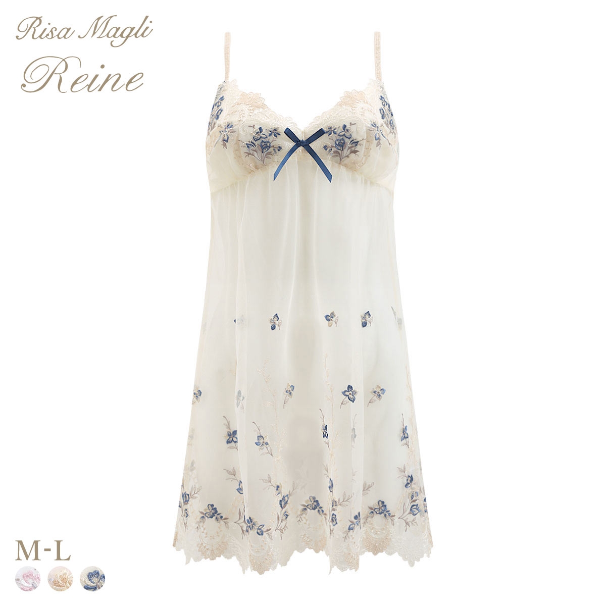 リサマリ レーヌ アリーシャ スリップ キャミソール ランジェリー Risa Magli Reine(CR-クリーム-M-75)