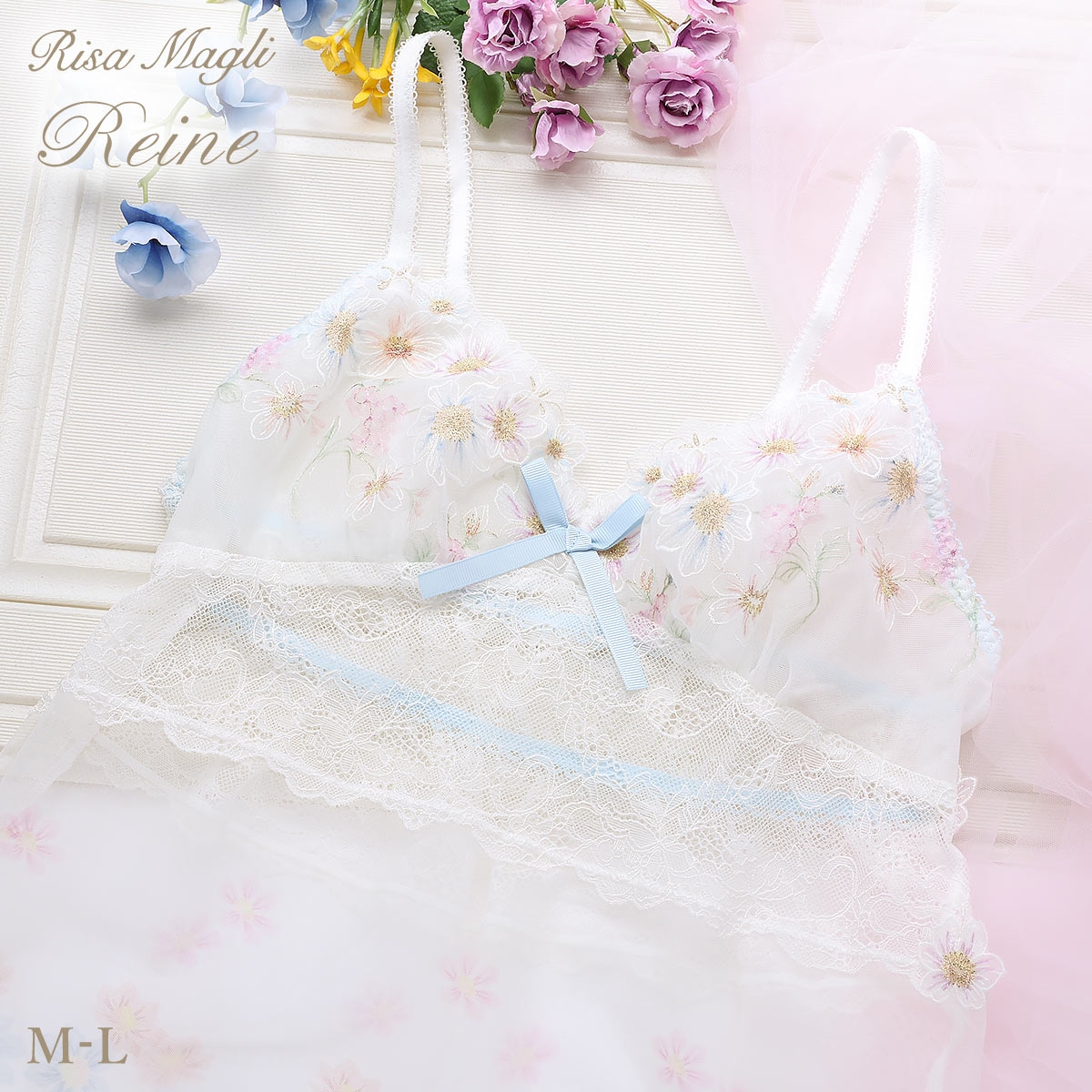 リサマリ レーヌ アンネリー スリップ キャミソール ランジェリー Risa Magli Reine(WH-ホワイト-M-75)