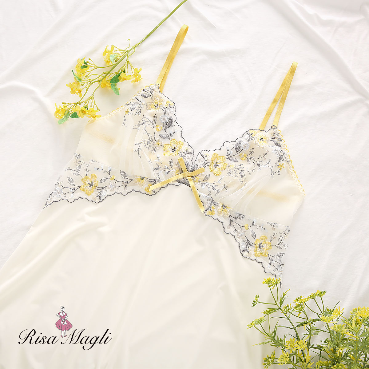 リサマリ Risa Magli シェンナ スリップ ランジェリー(YE-イエロー-M-75)