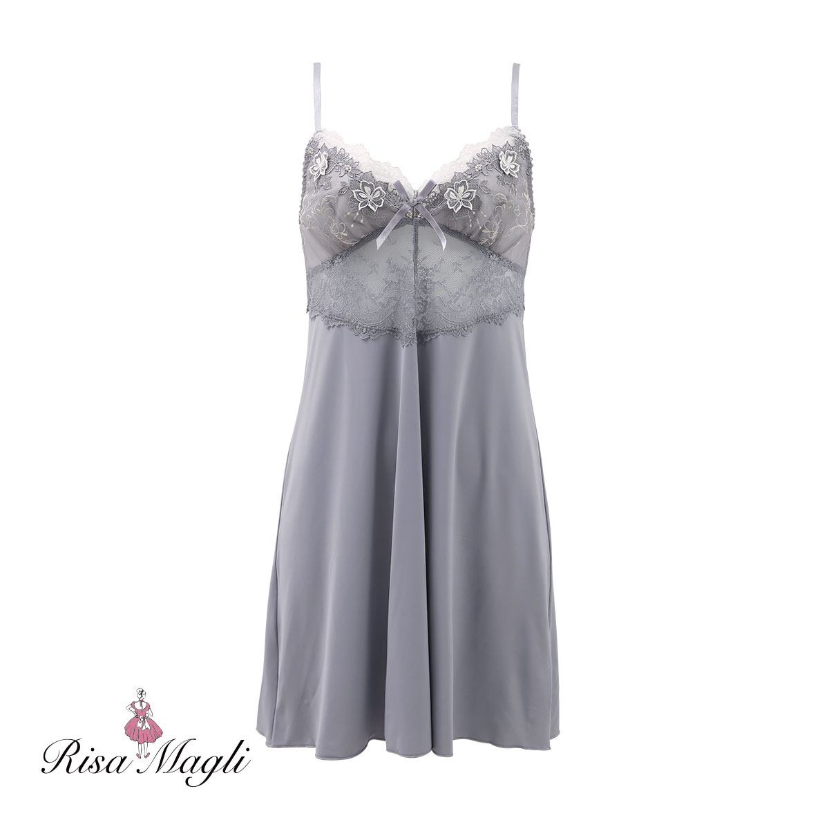 リサマリ Risa Magli マデリン スリップ ランジェリー(GY-グレー-M-80)