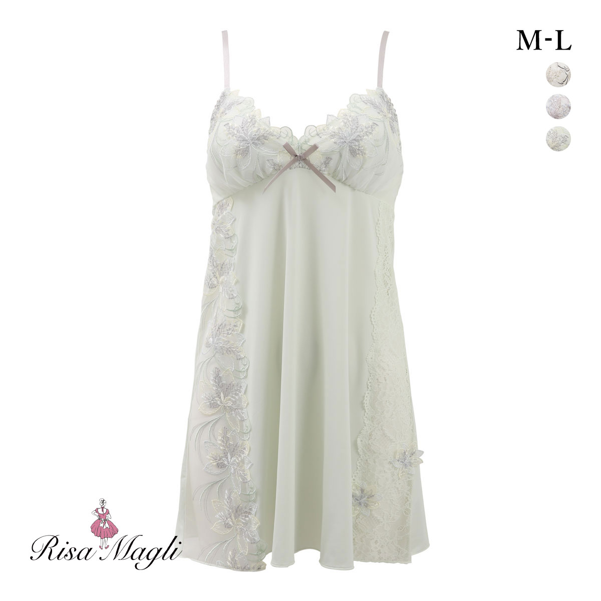 リサマリ ジェシカ カップ付き スリップ ランジェリー Risa Magli(MI-ミント-M-75)