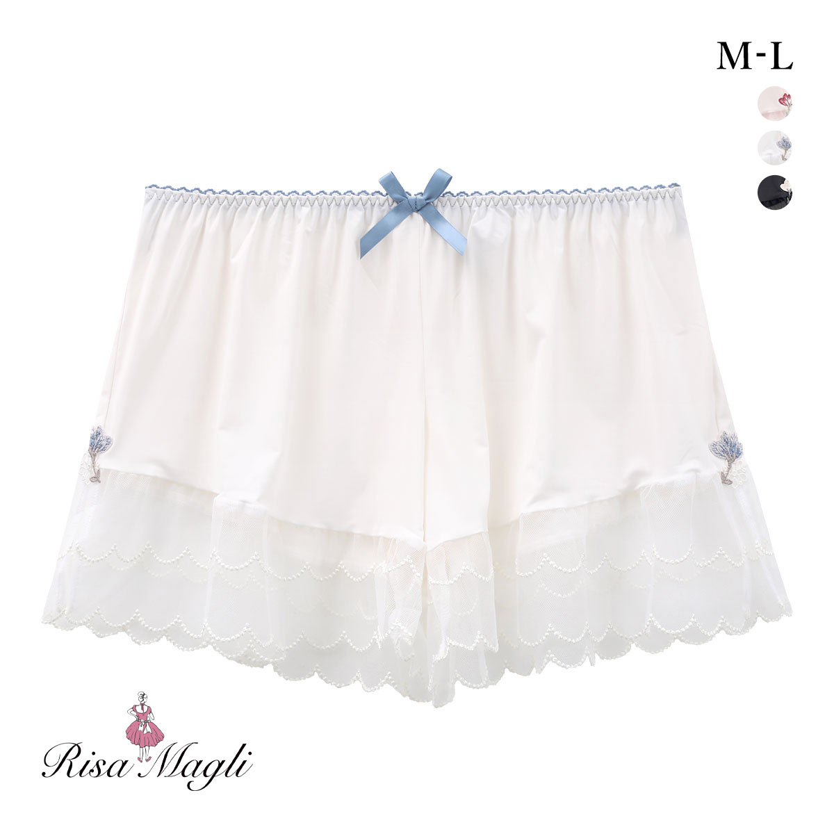 リサマリ プティット タップパンツ ショートパンツ インナー ボトムス ランジェリー Risa Magli(BU-ブルー-M)