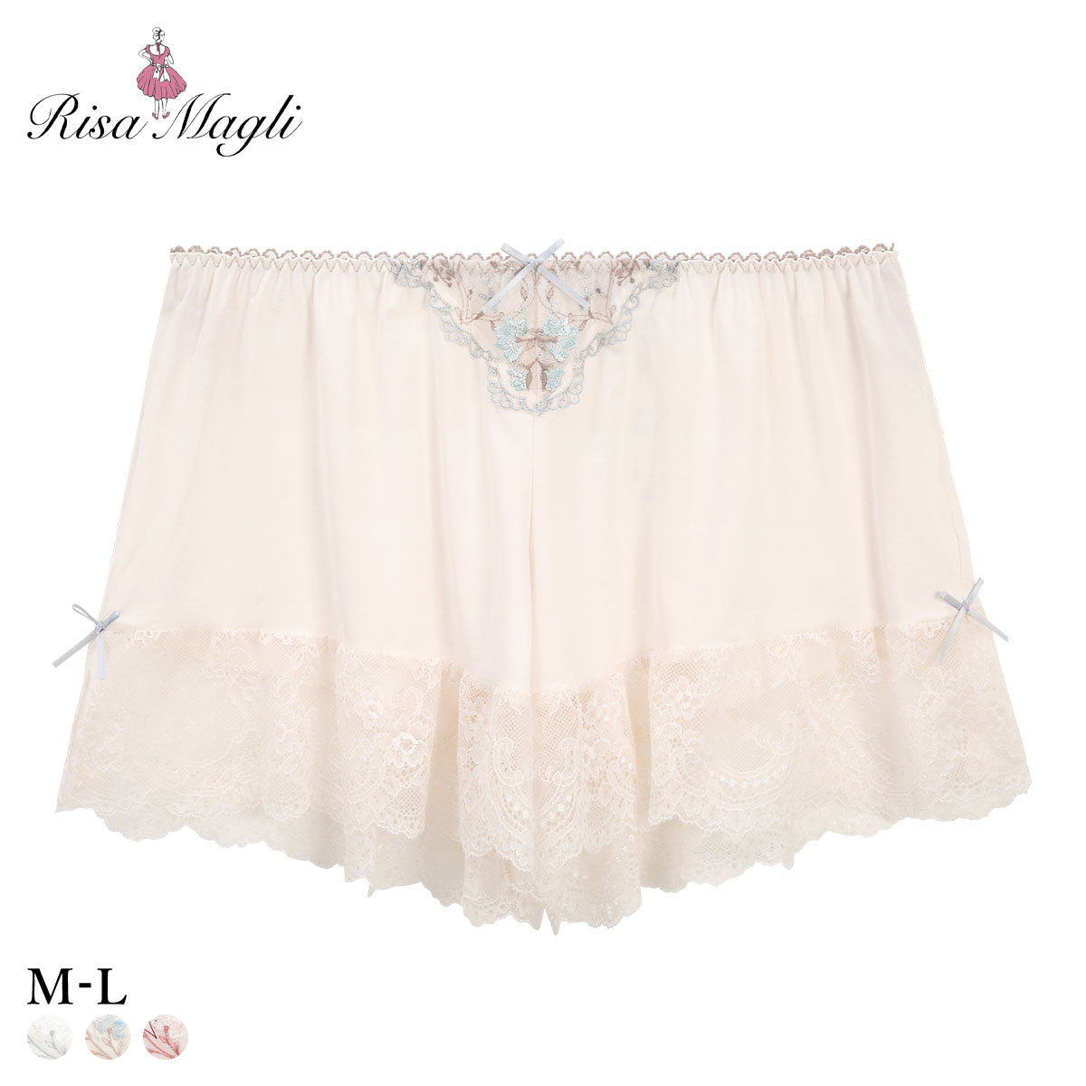 リサマリ フローチェ タップパンツ ショートパンツ インナー ボトムス ランジェリー Risa Magli(BU-ブルー-M)