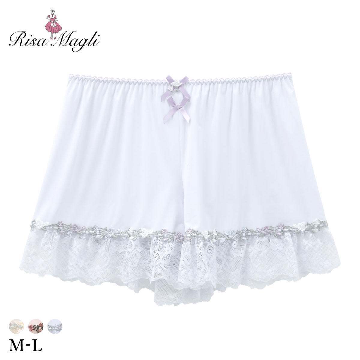 リサマリ エステル タップパンツ ショートパンツ インナー ボトムス ランジェリー Risa Magli(BU-ブルー-M)