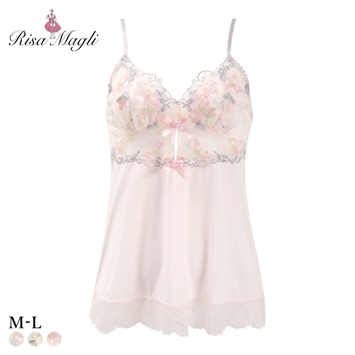 リサマリ エリアン キャミソール ミニスリップ ランジェリー Risa Magli(PI-ピンク-M)
