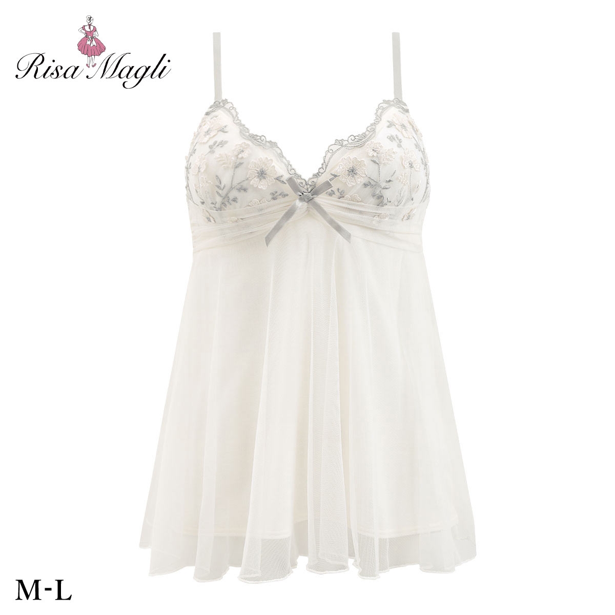 リサマリ ラーレ カップ付き キャミソール ミニスリップ ランジェリー Risa Magli(IV-アイボリー-M)