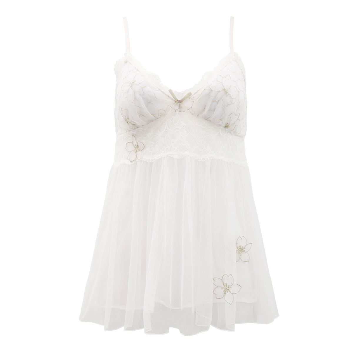 リサマリ Risa Magli ジョエル カップ付き ロング キャミソール スリップ ランジェリー(IV-アイボリー-M)